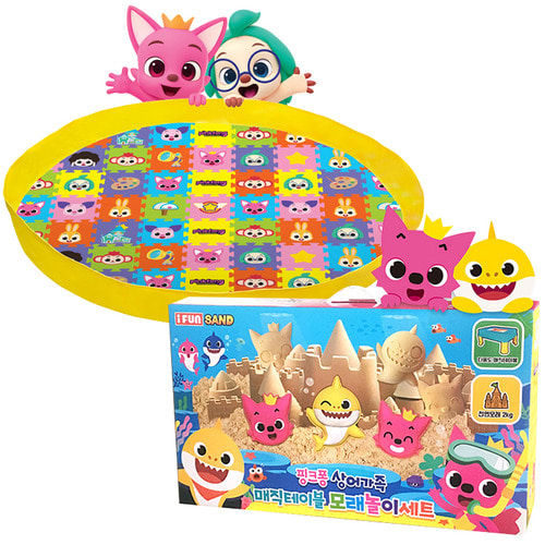 [아이윌] 핑크퐁 상어가족 매직테이블 모래놀이세트+핑크퐁 놀이매트