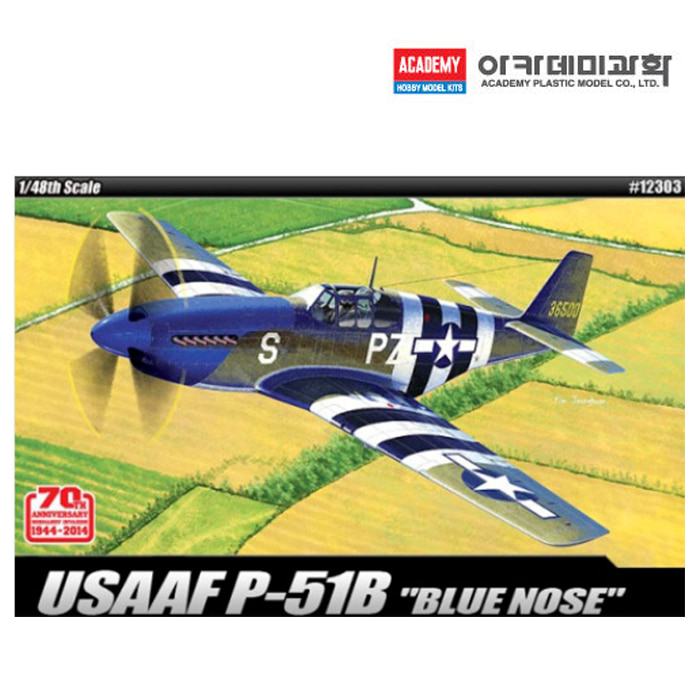 [아카데미] 1/48 USAAF P-51B 노르망디 침공 70주년 (12303)