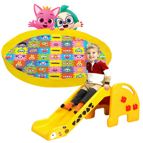 [쿠쿠토이즈] 기린 미끄럼틀+핑크퐁 놀이매트